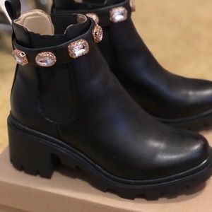 Steve Madden Amulet embellished lug-sole booties